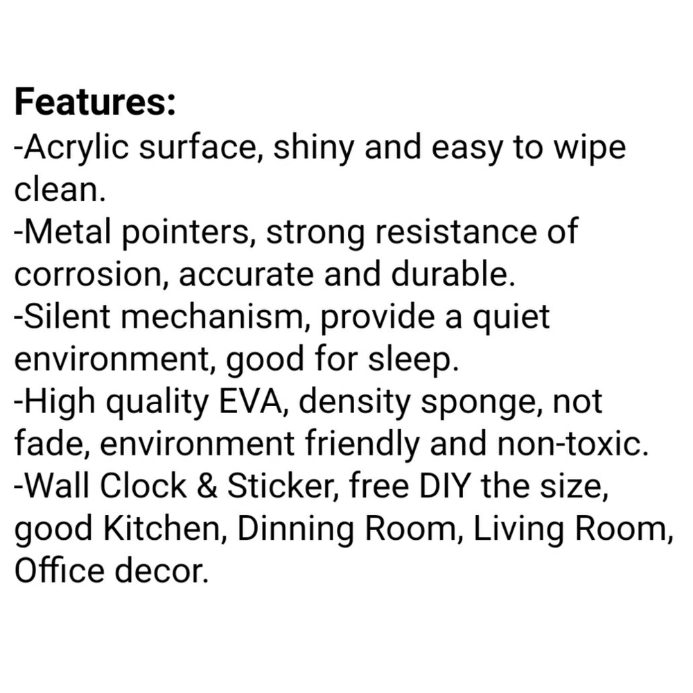 💥IN STOCK💥 SILVER 3D Sticker Wall Clock - Picture 3 of 7